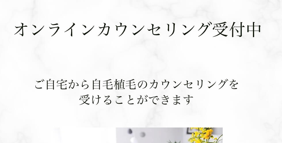 アルモ形成クリニックの植毛は、オンラインカウンセリングが可能
